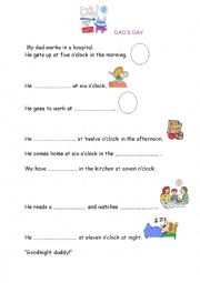 English Worksheet: DADS DAILY ROUTINE