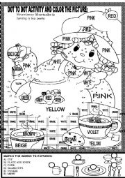 English Worksheet: DOT TO DOT ACTIVITY AND COLOR THE PICTURE