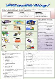 English Worksheet: what are they doing?