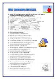 English Worksheet: FIRST CONDITIONAL SENTENCES