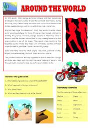 English Worksheet: READING: AROUND THE WORLD