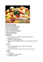 English Worksheet: good nutrition