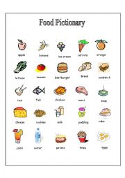 English Worksheet: Food Pictionary