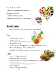 English Worksheet: vegetarianism