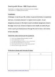 English worksheet: Dealing with Stress