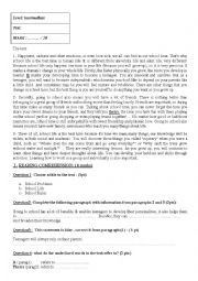 English Worksheet: test 