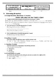 English Worksheet: Mid-term test N3