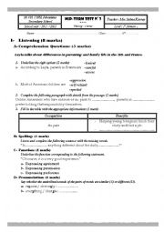 English Worksheet: Mid-term test N3