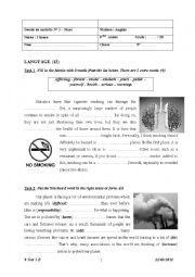 English Worksheet: 9 th Form Test 3 B