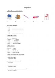 English worksheet:  a test