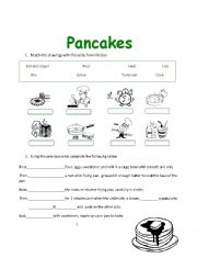 English Worksheet: Pancake recipe