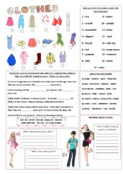 English Worksheet: CLOTHES