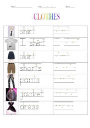 English Worksheet: Clothes