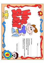 English Worksheet: Honor Certificate for boys