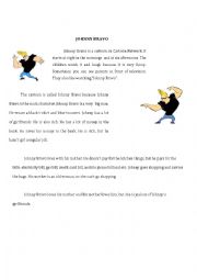 English Worksheet: Johnny Bravo! Reading & Writing and Comprehension Questions