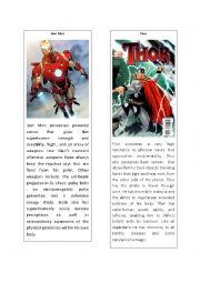 English Worksheet: Superheroes 2 ( Iron Man and Thor)