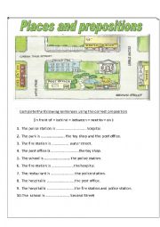 English Worksheet: PLACES AND DIRECTIONS