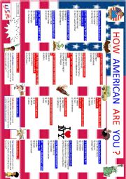 English Worksheet: How American are you ?