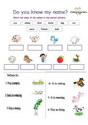 English Worksheet: farm animals