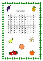 English worksheet: Fruit  Search