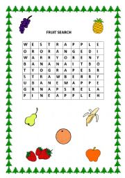 English Worksheet: Fruit  Search