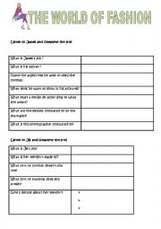 English Worksheet: the world of fashion