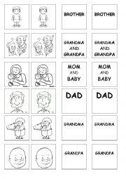 English Worksheet: Family memory game