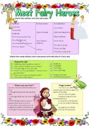 English Worksheet: Meet Fairy Heroes