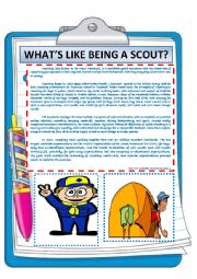 English Worksheet: WHATS LIKE BEING A SCOUT?