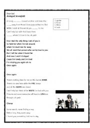English Worksheet: Song: Dear God by Avenged Sevenfold