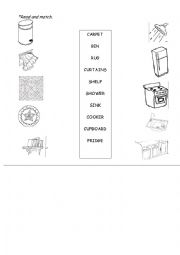 English worksheet: THINGS IN A HOUSE