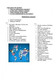 multinational corporation case study'' worksheet