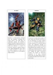 English Worksheet: Superheroes 4 ( Daredevil and Wolverine)