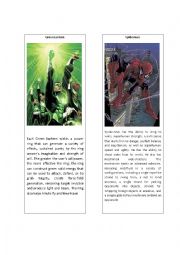 English Worksheet: Superheroes 5 ( Green Lantern and Spiderman)