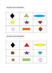 Colour and shape bingo