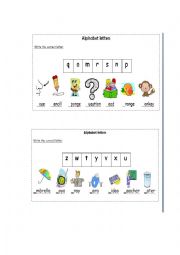 English worksheet: alphabet letters