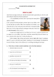 English Worksheet: TEST- dAILY ROUTINE