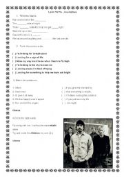 English Worksheet: Song activity - foo fighters learn to fly