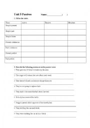 English worksheet: passive exercise