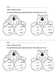 English Worksheet: Alphabetical Order