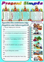 English Worksheet: present simple