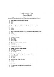 English Worksheet: the secret garden quiz