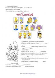 English Worksheet: How to indicate possession with the Simpson Family