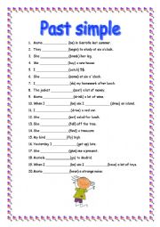 English Worksheet: PAST SIMPLE