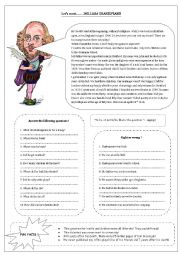 English Worksheet: lets meet Shakespeare