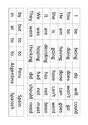 English Worksheet: CREATING SENTENCES