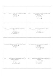 English Worksheet: True or false game - modals