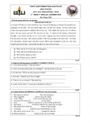 English Worksheet: ANATOLIAN HIGH SCHOOL 2011- 2012 EDUCATONAL YEAR 2nd TERM 2nd ENGLISH  EXAMINATION For Class 10 