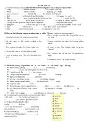 English Worksheet: WORK-SHEET For Anatolian High School Grade 11 Students