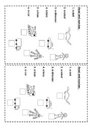 English Worksheet: Read  and number the pictures